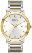 Bulova Herreur 98D151 Diamond Sølvfarvet/Gul guldtonet stål Ø42 mm