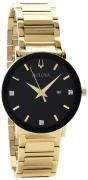 Bulova Herreur 97D116 Diamond Sort/Gul guldtonet stål Ø42 mm