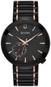 Bulova Herreur 98A188 Dress Sort/Rosaguldtonet stål Ø42 mm