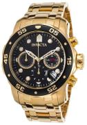 Invicta Herreur 21922 Pro Diver Sort/Gul guldtonet stål Ø48 mm