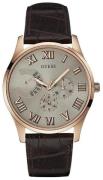 Guess Herreur W0608G1 Jet Sølvfarvet/Læder Ø42 mm