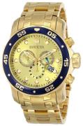 Invicta Herreur 80068 Pro Diver Champagne/Gul guldtonet stål Ø48 mm