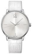 Calvin Klein Dameur K2Y2X1K6 Dress Sølvfarvet/Læder Ø40 mm