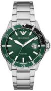 Emporio Armani Herreur AR11338 World Explorer Grøn/Stål Ø42 mm