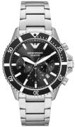 Emporio Armani Herreur AR11360 World Explorer Sort/Stål Ø43 mm