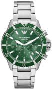 Emporio Armani Herreur AR11500 World Explorer Grøn/Stål Ø43 mm