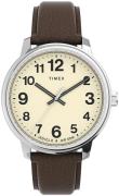 Timex Herreur TW2V21300 Easy Reader Beige/Læder Ø43 mm