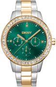 DKNY Dameur DK1L055M0075 Parsons Multi Glitz Grøn/Guldtonet stål