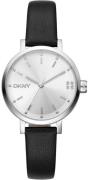 DKNY Dameur DK1L038L0015 Soho Glitz Sølvfarvet/Læder Ø30 mm