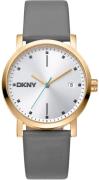 DKNY Dameur DK1L036L0025 Soho Midi Sølvfarvet/Læder Ø34 mm