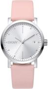 DKNY Dameur DK1L036L0015 Soho Midi Sølvfarvet/Læder Ø34 mm