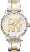 DKNY Dameur DK1L035M0075 Soho Logo Sølvfarvet/Guldtonet stål Ø36 mm
