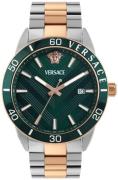 Versace Herreur VEYCA0624 Greca Grøn/Rosaguldtonet stål Ø43 mm