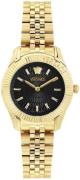 Versace Dameur VEQCA0424 Greca Sort/Gul guldtonet stål Ø30 mm