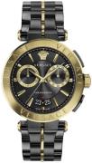 Versace Herreur VE1D02723 Aion Sort/Gul guldtonet stål Ø45 mm