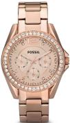 Fossil Dameur ES2811 Riley Rosa guldfarvet/Rosaguldtonet stål Ø36 mm