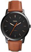 Fossil Herreur FS5305 The Minimalist Sort/Læder Ø44 mm