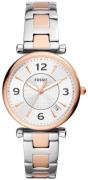 Fossil Dameur ES5156 Carlie Sølvfarvet/Rosaguldtonet stål Ø35 mm