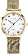 Bering Dameur 18634-334 Classic Hvid/Gul guldtonet stål Ø34 mm
