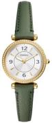 Fossil Dameur ES5298 Carlie Sølvfarvet/Læder Ø28 mm