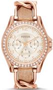 Fossil Dameur ES3466 Riley Beige/Læder Ø38 mm