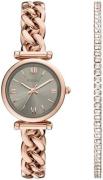 Fossil Dameur ES5378SET Carlie Grå/Rosaguldtonet stål Ø28 mm