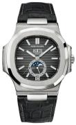 Patek Philippe Herreur 5726A/001 Nautilus Sort/Læder Ø40.5 mm