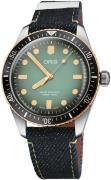 Oris Herreur 01 733 7707 4337-Set Diving Grøn/Læder Ø40 mm