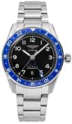 Longines Herreur L3.812.4.59.6 Spirit Zulu Time Sort/Stål Ø42 mm