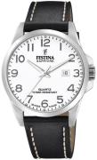 Festina Herreur F20025-1 Swiss Made Hvid/Læder Ø41 mm