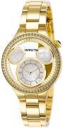 Invicta Dameur 36264 Disney Hvid/Gul guldtonet stål Ø35 mm