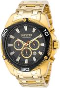 Invicta Herreur 38570 Bolt Sort/Gul guldtonet stål Ø50 mm