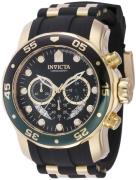 Invicta Herreur 44522 Pro Diver Sort/Gul guldtonet stål Ø48 mm