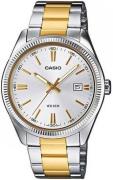 Casio Dameur LTP-1302PSG-7AVE Sølvfarvet/Gul guldtonet stål Ø30 mm