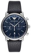 Emporio Armani Herreur AR11105 Aviator Blå/Læder Ø43 mm