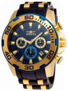 Invicta Herreur 22341 Pro Diver Blå/Gul guldtonet stål Ø50 mm