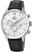 Festina Herreur F20542-1 Timeless Sølvfarvet/Læder Ø44 mm
