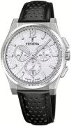 Festina Herreur F20060-1 Swiss Made Sølvfarvet/Læder Ø42.5 mm