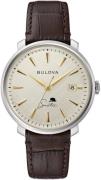 Bulova Herreur 96B359 Antikhvid/Læder Ø40 mm