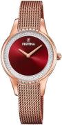 Festina Dameur F20496-1 Rød/Rosaguldtonet stål Ø30 mm
