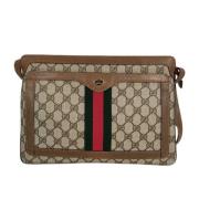 Vintage Beige Coated Canvas Gucci Kamerataske