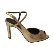 Metallic Guld High Heel Sandaler