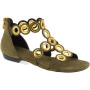 Flade sandaler med guld studs