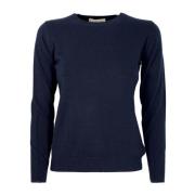 Blød Crewneck Cashmere Sweater i Blå