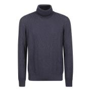 Blå Merinould Turtleneck Sweater