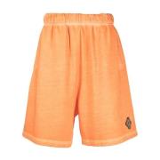 Orange Bomuld Logo Patch Shorts