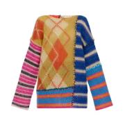 Multifarvet Løstsiddende Mohair Sweater