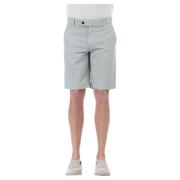 Grøn Bomuld-Linned Bermuda Shorts