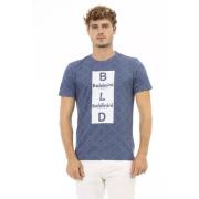 Blå Trend T-Shirt med Frontprint