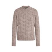 Chunky Strik Crew Neck Jumper i Mørk Natur